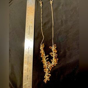 Citrine crystal silver cha cha necklace